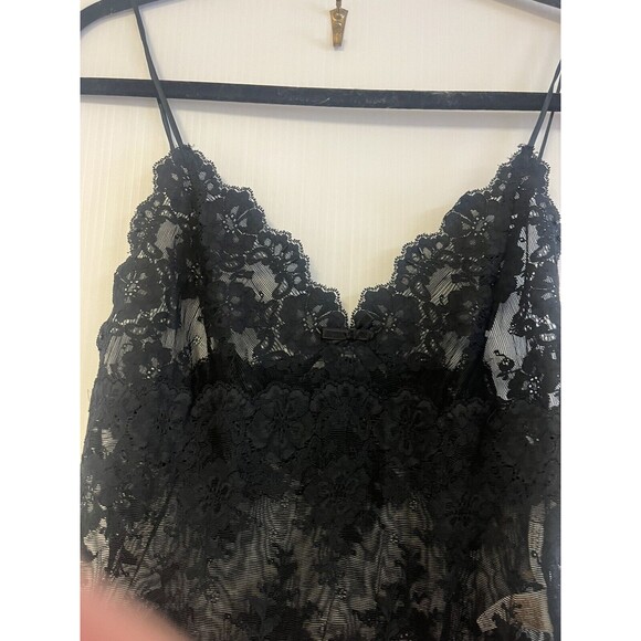 Vtg Victoria's Secret Gold Label Sheer Black All Over Lace Midi Dress Whimsigoth - Picture 3 of 4